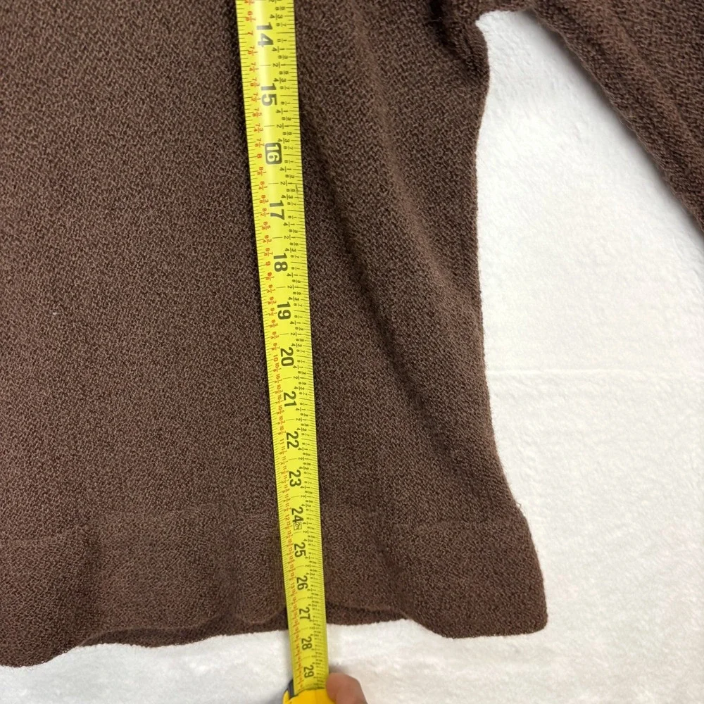 Vintage Campus V Neck Sweater Loop Johnny Collar Brown 70s Mohair Wool Knit USA